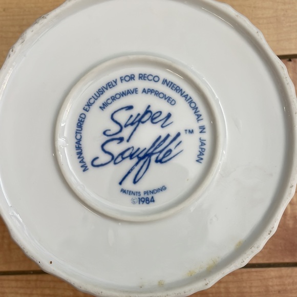 Super Souffle White Porcelain Baking Bowl 5 1/2” X 3 1/2” Reco International - Picture 3 of 5